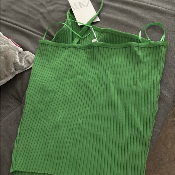 Green Ribbed Dress - Picture 2 of 3
